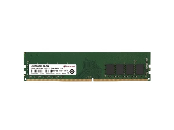 Transcend JetRAM - DDR4 - moduuli - 8 GB - DIMM 288-PIN - 2666 MHz / PC4-21300 - CL19 - 1,2 V - puskuroimaton - ei-ECC-muisti (ei-ECC)