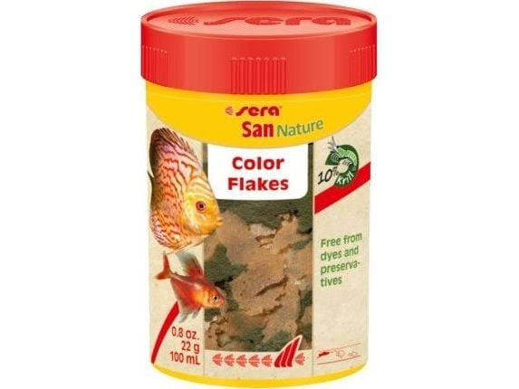 Sera San Nature 100 ml flakfôr – premium fargefôr