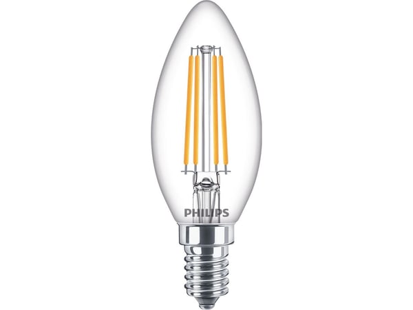Philips LED - LED-lyspære - form: stearinlys - E14 - 6.5 W (ekvivalent 60 W) - klasse E - varmt hvitt lys - 2700 K - blank