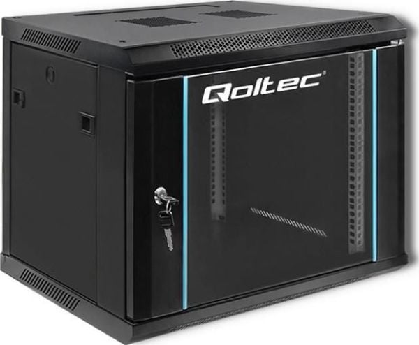 Qoltec - Rack skåp - svart - 9U - 19"