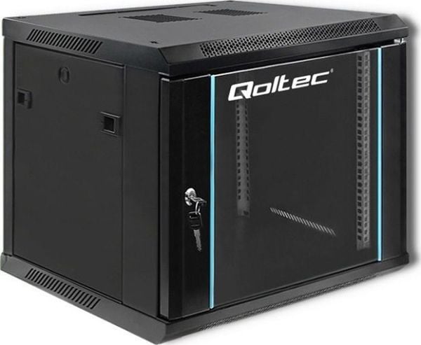 Qoltec - Rack skåp - svart - 9U - 19"
