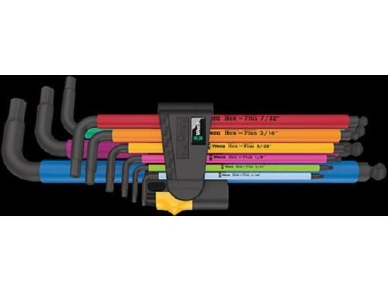 Wera 950/9 Hex-Plus Multicolour Imperial 2 - L-nøkkelsett - 9 deler - inn clip-holder