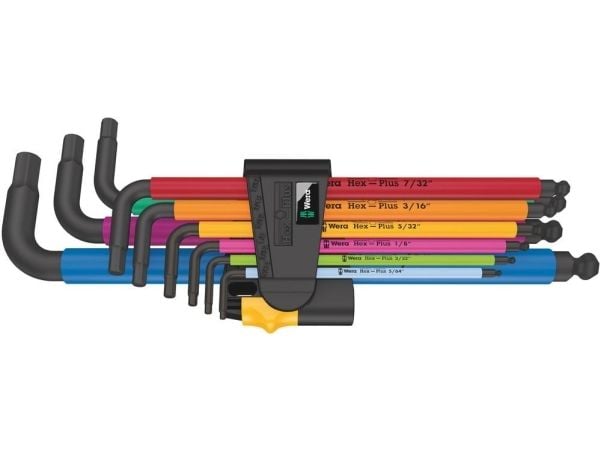 Wera 950/9 Hex-Plus Multicolour Imperial 2 - L-nøkkelsett - 9 deler - inn clip-holder