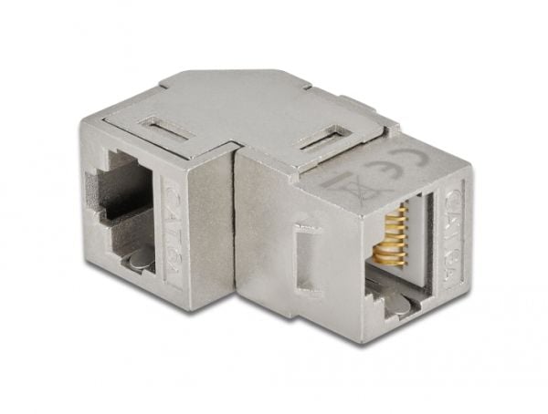 Delock - Modulinnlegg (kopling) - CAT 6a - STP - RJ-45 - hvit, sølv