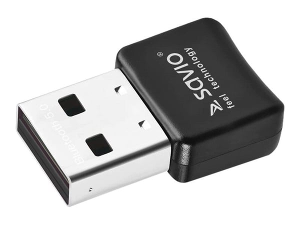 SAVIO BT-050 - Nettverksadapter - USB 2.0 - Bluetooth 5.0, Bluetooth 5.0 LE - svart