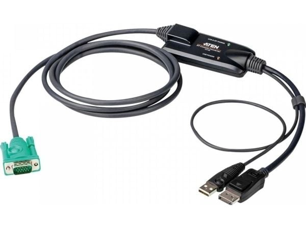 ATEN CV190 - Tangentbords-/video-/muskabel - 15 stifts SPHD (hane) till USB, DisplayPort (hane) - 1.8 m - tumskruvar
