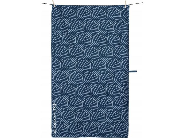Reisehåndkle Lifeventure Soft Fibre Recycled Geometric Navy - Giant