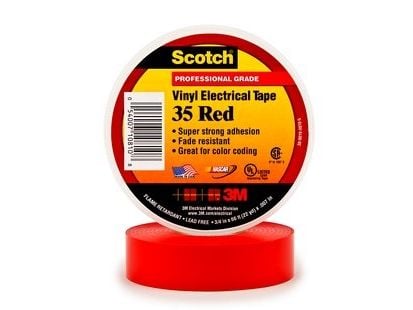 3M 35-RED-3/4 - Merkinnät - Sisätiloissa ja ulkona - Punainen - PVC - UL - CSA - RoHS 2011/65/EU - Reilu pakkaus (80-6112-1156-8)