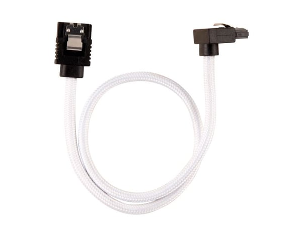 CORSAIR - SATA-kabel - Serial ATA 150/300/600 - SATA (hane) rak, låst till SATA (hane) högervinklad - 30 cm - vit (paket om 2)