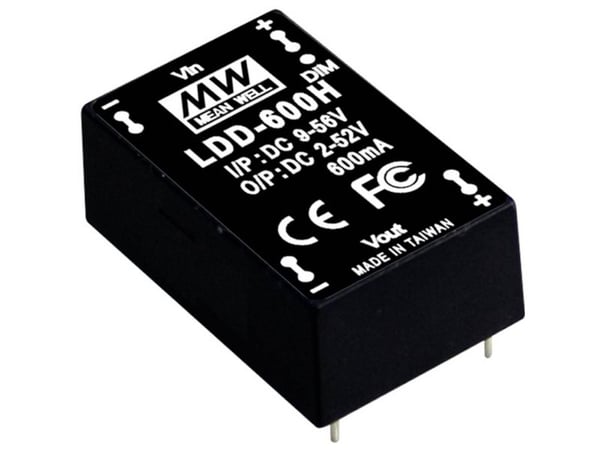 MEAN WELL LDD-300H, 15 W, -40 - 85 °C, Taiwan, 9 - 56 V, 0,3 A, 52 V