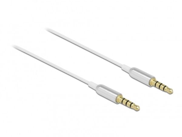 Delock - Lydkabel - mini-phone stereo 3.5 mm hann til mini-phone stereo 3.5 mm hann - 50 cm - hvit sølvfarge