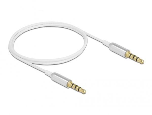 Delock - Lydkabel - mini-phone stereo 3.5 mm hann til mini-phone stereo 3.5 mm hann - 50 cm - hvit sølvfarge