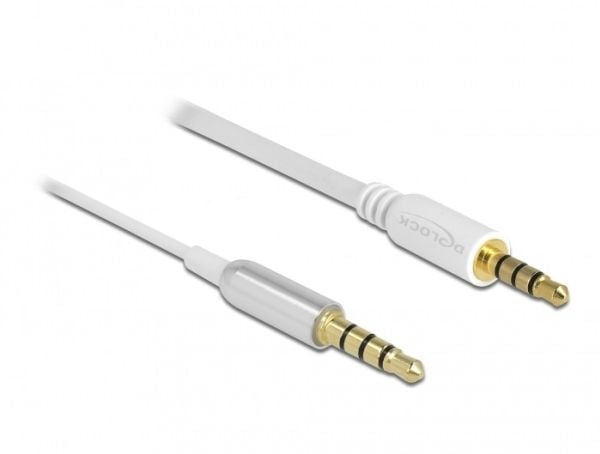 Delock - Lydkabel - mini-phone stereo 3.5 mm hann til mini-phone stereo 3.5 mm hann - 50 cm - hvit sølvfarge