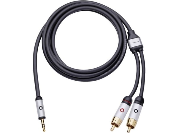 OEHLBACH 60002, 3.5mm, Hankjønn, 2 x RCA, Hankjønn, 1,5 m, Sort