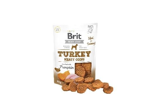 Brit Jerky Tyrkia kjøttmynt - Indyk - godbit for valper - 80 g