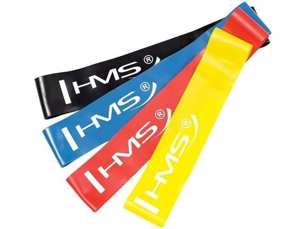 HMS Mini Band GU04 treningsstrikk med flere motstandsnivåer flerfarget 4 stk.