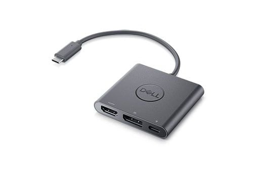 Dell Adapter USB-C to HDMI/DP with Power Pass-Through - Video adapter - USB-C hann til HDMI, DisplayPort, USB-C (kun strøm) hunn - 18 cm - 4K-støtt...