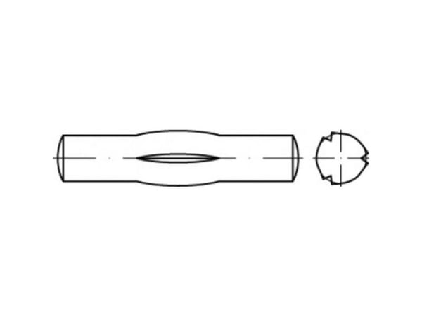 TOOLCRAFT TO-5438124 riflet kramspiker 6 mm - stål - 100 stk