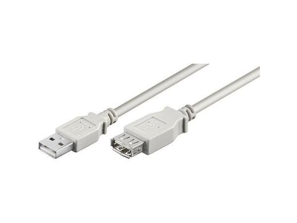 Goobay 68717, 5 m, USB A, USB A, USB 2.0, Hankjønn/hunkjønn, Grå