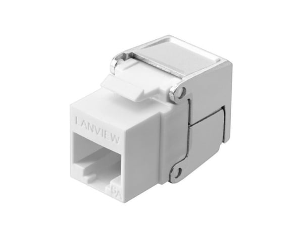 Lanview - Modulär insättning - Cat 6a, unshielded, flip - CAT 6a - UTP - RJ-45 - vit, silver
