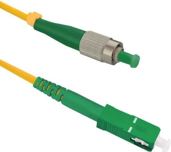 Qoltec Simplex - Koblingskabel - FC/APC-enkeltmodus (hann) til SC/APC-enkeltmodus (hann) - 5 m - fiberoptisk - simpleks - 9 / 125 micron - G.652D -...