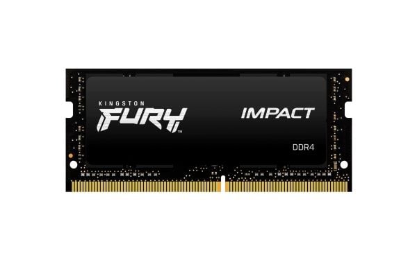Kingston FURY Impact - DDR4 - modul - 8 GB - SO DIMM 260-pin - 3200 MHz / PC4-25600 - CL20 - 1.2 V - ikke-bufret - ikke-ECC - svart
