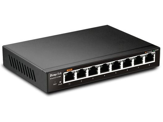 Draytek VigorSwitch G1080 - Switch - Styrt - 8 x 10/100/1000 - stasjonær