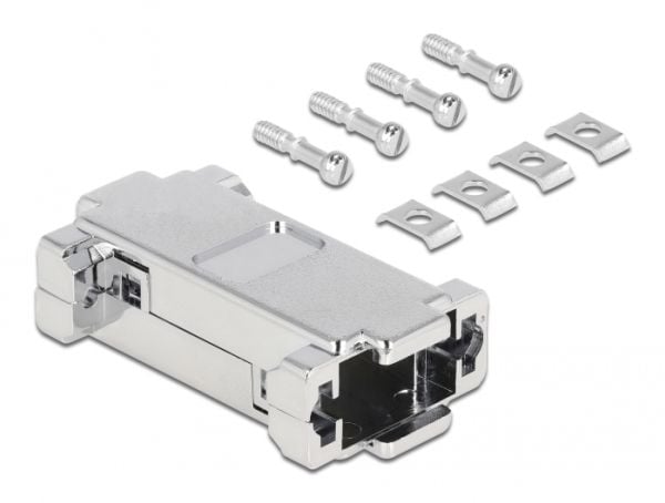 Delock - D-Sub 9-pin connector housing - metallisert (en pakke 2)