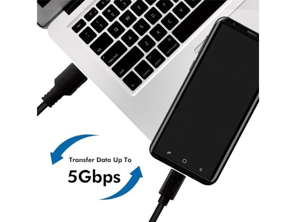 LogiLink CU0169, 1,5 m, USB C, USB A, USB 3.2 Gen 1 (3.1 Gen 1), 5 Gbit/s, Sort