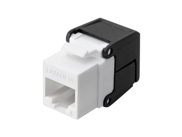 Lanview - Modulinnlegg - Cat 6, unshielded, flip - CAT 6 - UTP - RJ-45 - svart, hvit
