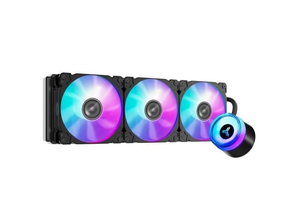 Jonsbo Angeleyes TW2-360 Pro COLOR, All-in-one-nesteenjäähdytin, 62,8 cfm, Musta