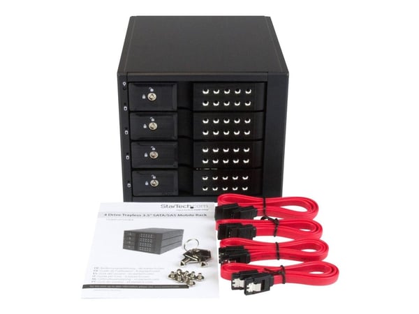 Startech 4-Bay Mobile Rack Backplane - Trayless Hot Swap Mobile Rack Backplane for 3.5in SAS II/SATA III - 6 Gbps HDD (HSB4SATSASBA) - Bevegelig la...