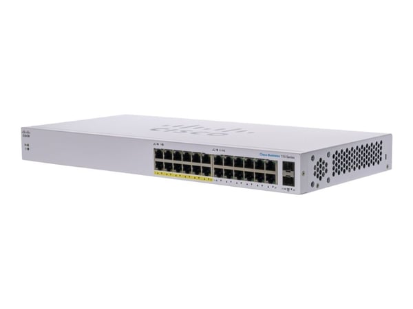 Cisco Business 110 Series 110-24PP - Switch - ohanterad - 12 x 10/100/1000 (PoE) + 12 x 10/100/1000 + 2 x kombinations-Gigabit SFP - rackmonterbar,...