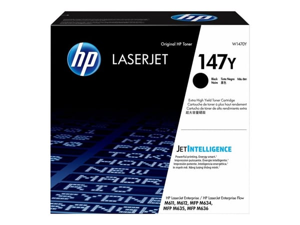 HP 147Y - Ekstra høy ytelse - svart - original - LaserJet - tonerpatron (W1470Y) - for LaserJet Enterprise MFP M634, MFP M637; LaserJet Enterprise ...