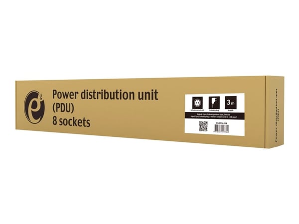 EnerGenie EG-PDU-014 - Strømfordelerenhet (kan monteres i rack) - AC 250 V - 3680 watt - utgangskontakter: 8 (8 x strøm) - 1U - 3 m kabel