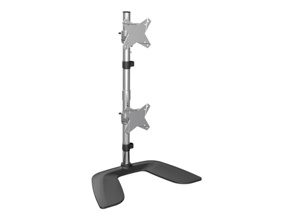 Startech Vertical Dual Monitor Stand, Ergonomic Desktop Stacked Two Monitor Stand up to 27 inch VESA Mount Displays, Free Standing Universal Monito...