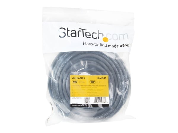StarTech 15m Coax High Resolution Monitor VGA Cable HD15 M/M - VGA-kabel - HD-15 (VGA) (hann) til HD-15 (VGA) (hann) - 15 m - formstøpt - svart