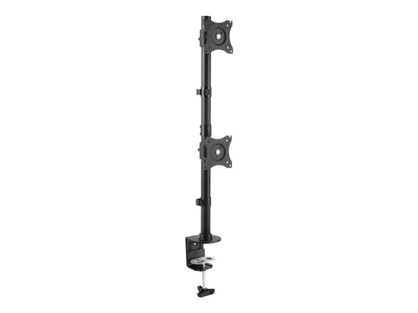Startech Vertical Desk Mount Dual Monitor Arm - For Monitors 13" to 27" - Adjustable - Desk Clamp / Grommet-Hole Mount - Dual VESA Monitors - Black...