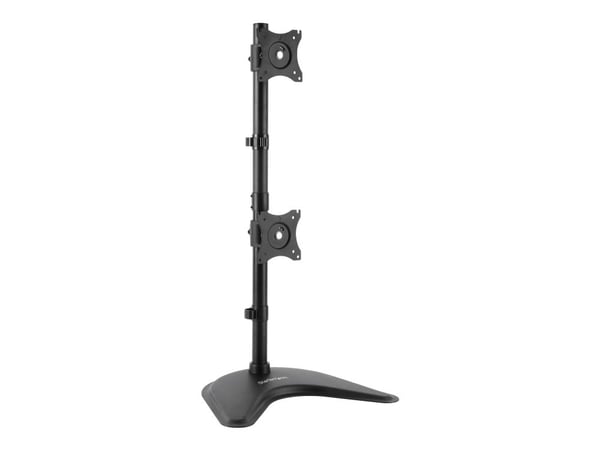 Startech Vertical Dual Monitor Stand - Supports Monitors 13" to 27" - Adjustable - Computer Monitor Stand for Double Stacked VESA Monitors - Black ...