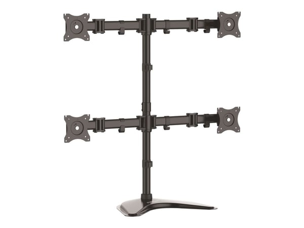 StarTech.com Quad Monitor Stand - nivellettävä - tukee näyttöjä 13" - 27" - säädettävä VESA neljän näytön jalusta 4 näytön kokoonpanoon - teräs - m...