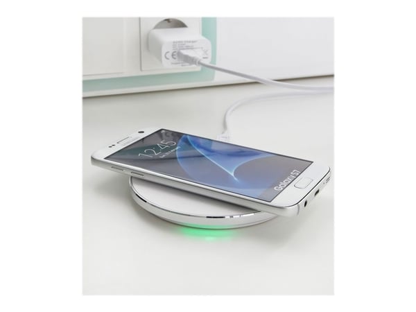 Intenso WA1 - Trådløs ladepute + AC-strømadapter - 10 watt - 2 A - QC 3.0 - hvit