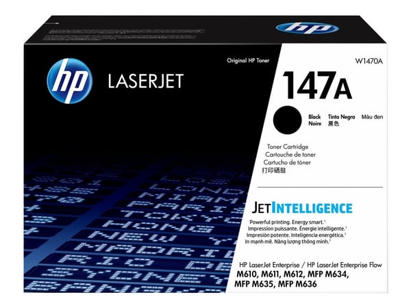 HP 147A - Svart - original - LaserJet - tonerpatron (W1470A) - for LaserJet Enterprise MFP M634; LaserJet Enterprise Flow MFP M634, MFP M635, MFP M636