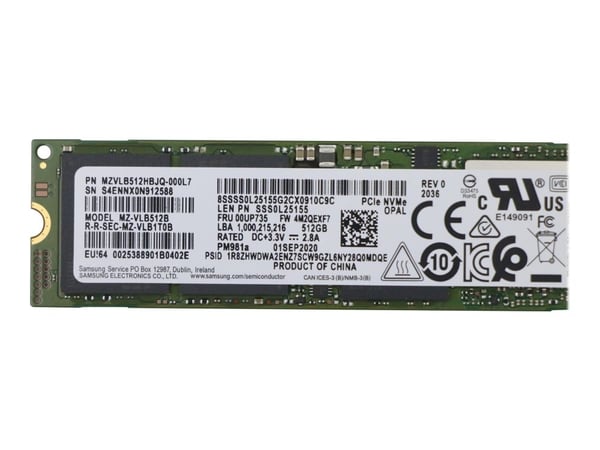 Samsung - SSD - kryptert - 512 GB - intern - M.2 2280 - PCIe 3.0 x4 (NVMe) - TCG Opal Encryption - FRU
