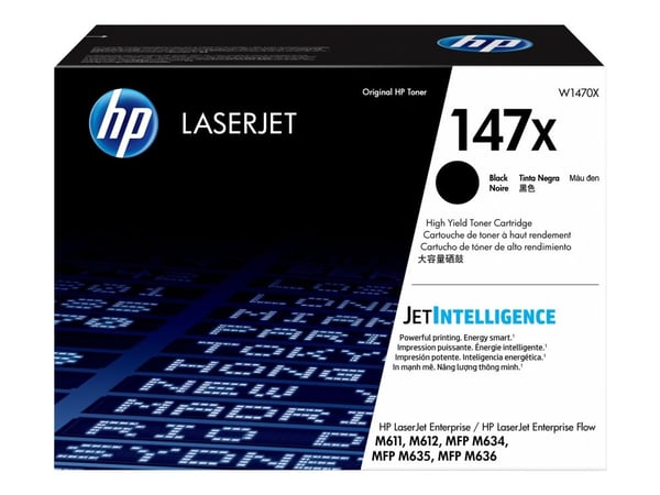 HP 147X - Høy ytelse - svart - original - LaserJet - tonerpatron (W1470X) - for LaserJet Enterprise MFP M634, MFP M637; LaserJet Enterprise Flow MF...