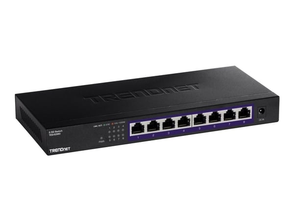 TRENDnet TEG S380 - Switch - ikke-styrt - 8 x 100/1000/2.5G - veggmonterbar - TAA-samsvar