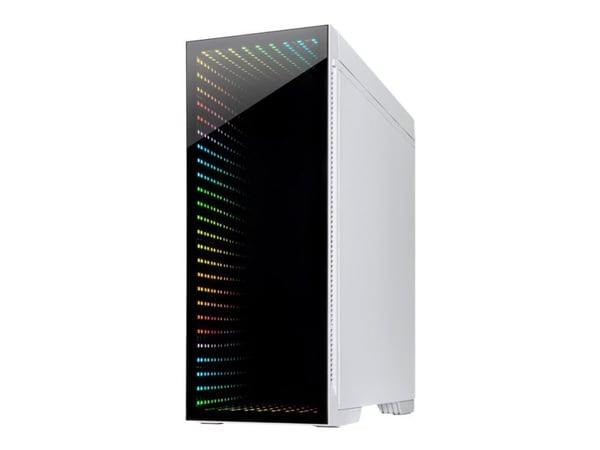 Inter-Tech X-908 Infini2 - Tower gaming - utvidet ATX (E-ATX) - sidepanel med vindu (herdet glass) - ingen strømforsyning (ATX) - hvit - USB/lyd