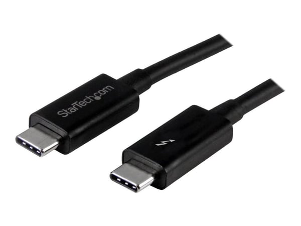 StarTech.com 1m Thunderbolt 3 (20Gbit/s) USB-C-kabel - Thunderbolt - USB- og DisplayPort-kompatibel - hann - hann - svart - nikkel - polyvinylklori...