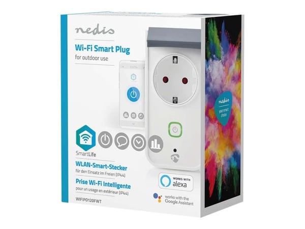 Nedis WIFIPO120FWT - Smartplugg - trådløs - Wi-Fi - 2.4 - 2.4835 GHz - hvit