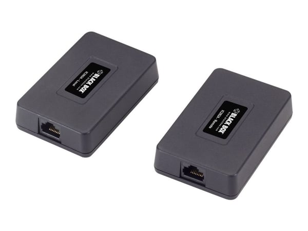 Black Box IC282A, Verkkolähetin ja -vastaanotin, 85 m, 12 Mbit/s, Cat5, Musta, 0.4 A