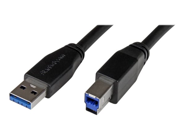 StarTech.com 5m 15 ft aktiivinen USB 3.0 USB-A - USB-B kaapeli - M/M - USB A - B kaapeli - USB 3.1 Gen 1 (5 Gbps) (USB3SAB5M) - USB-kaapeli - USB T...